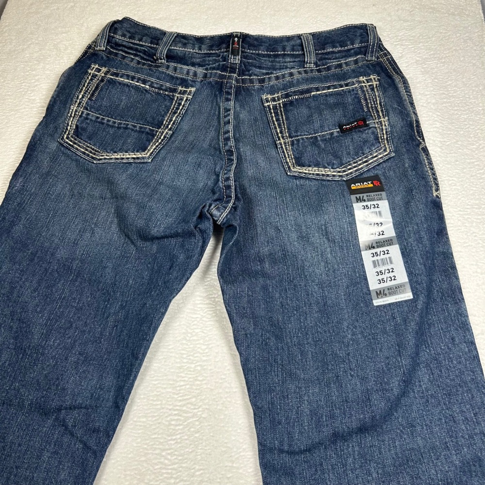 NEW Ariat M4 Relaxed Boot Cut FR Work Jeans Men 35x32 Blue Flame Resistant NWOT